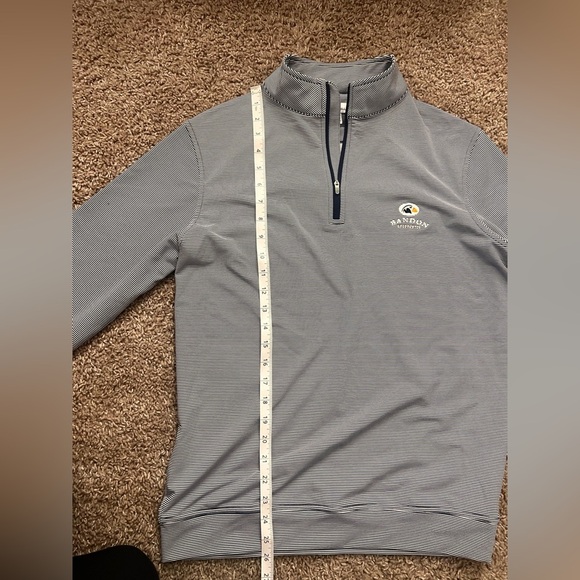 Peter Millar Navy and White Striped Zip-Up Sweater - Picture 7 of 7